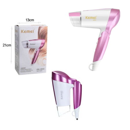 Kemei Πιστολάκι Μαλλιών Ταξιδίου 1600W KM-6833 - Hair dryer - Image 5