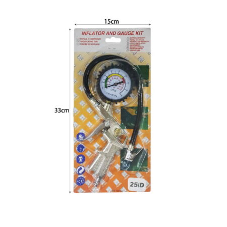 Πιστόλι αέρος ελαστικών με μανόμετρο - Inflator and gauge kit - Image 2