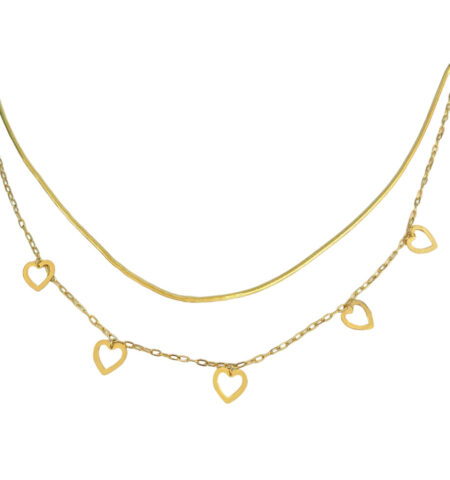 Γυναικείο Ατσάλινο Κολιέ Με Καρδιές – Women’s Steel Necklace