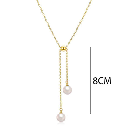 Γυναικείο Ατσάλινο Κολιέ Με Πέρλα – Women’s Steel Necklace - Image 2