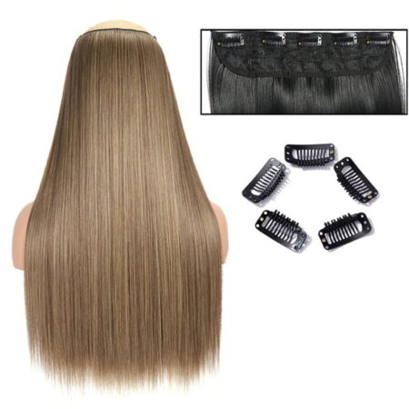 Τρέσα μαλλιών με κλιπς ξανθό σκούρο - Hair tapes